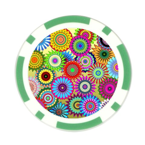 Psychedelic Flowers Poker Chip from ArtsNow.com Front