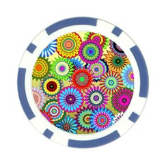 Psychedelic Flowers Poker Chip from ArtsNow.com Front