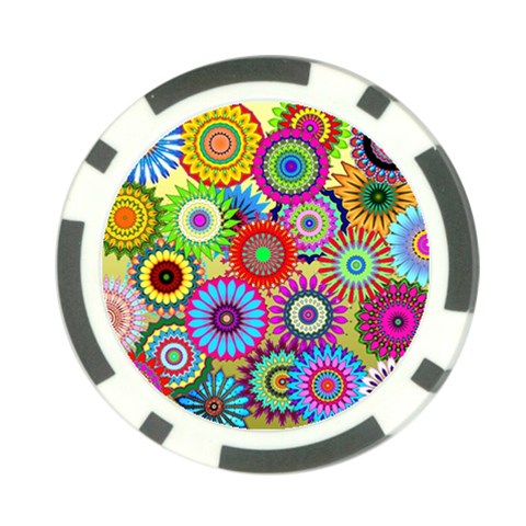 Psychedelic Flowers Poker Chip from ArtsNow.com Back