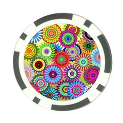 Psychedelic Flowers Poker Chip from ArtsNow.com Back