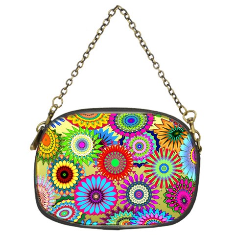 Psychedelic Flowers Chain Purse (One Side) from ArtsNow.com Front