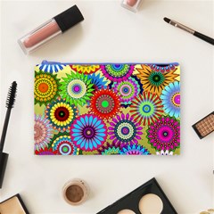 Psychedelic Flowers Cosmetic Bag (Medium) from ArtsNow.com Front