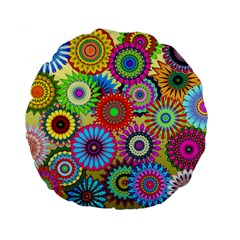 Psychedelic Flowers 15  Premium Round Cushion  from ArtsNow.com Front