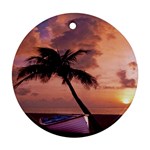 Sunset At The Beach Round Ornament