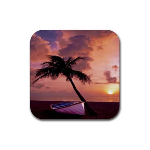 Sunset At The Beach Drink Coaster (Square) from ArtsNow.com Front