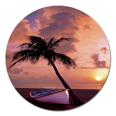 Sunset At The Beach Magnet 5  (Round) from ArtsNow.com Front