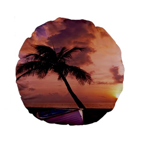 Sunset At The Beach 15  Premium Round Cushion  from ArtsNow.com Back