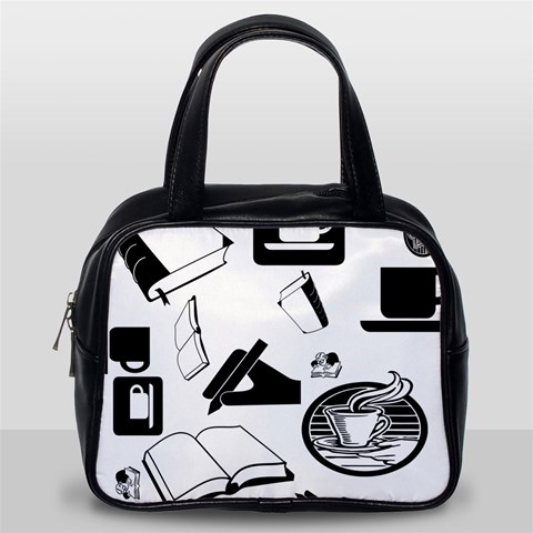 Books And Coffee Classic Handbag (One Side) from ArtsNow.com Front