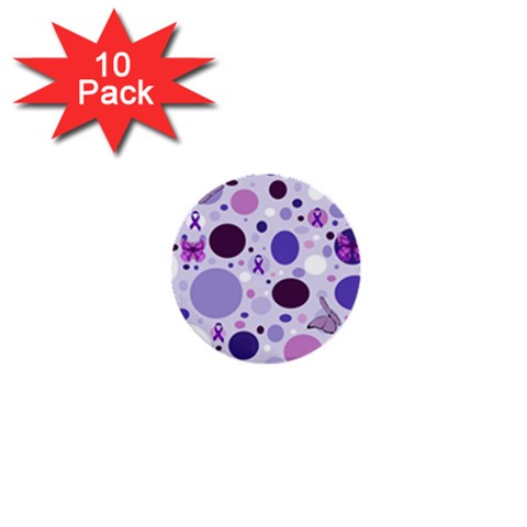 Purple Awareness Dots 1  Mini Button (10 pack) from ArtsNow.com Front