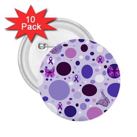 Purple Awareness Dots 2.25  Button (10 pack) from ArtsNow.com Front