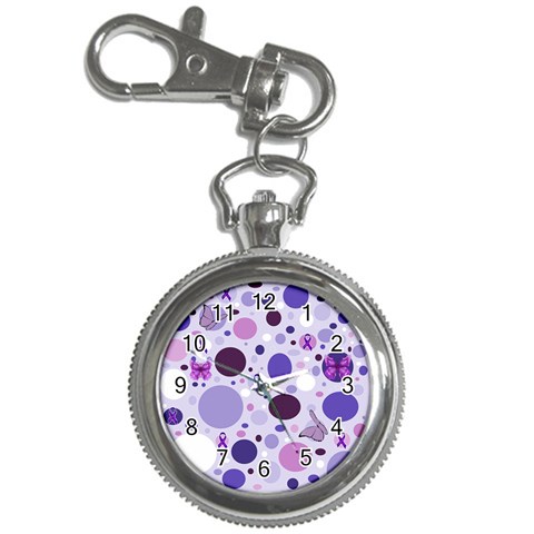 Purple Awareness Dots Key Chain Watch from ArtsNow.com Front