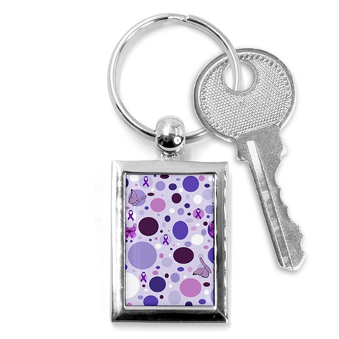 Purple Awareness Dots Key Chain (Rectangle) from ArtsNow.com Front