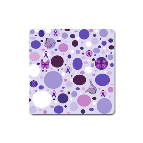 Purple Awareness Dots Magnet (Square) from ArtsNow.com Front