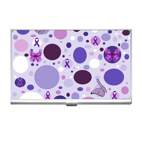 Purple Awareness Dots Business Card Holder from ArtsNow.com Front