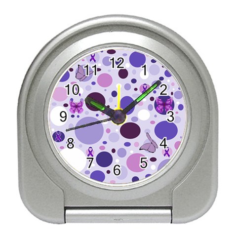 Purple Awareness Dots Desk Alarm Clock from ArtsNow.com Front