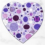 Purple Awareness Dots Jigsaw Puzzle (Heart)