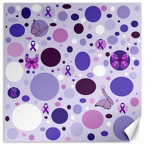 Purple Awareness Dots Canvas 12  x 12  (Unframed) from ArtsNow.com 11.4 x11.56  Canvas - 1