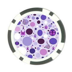 Purple Awareness Dots Poker Chip from ArtsNow.com Front