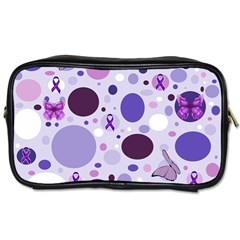 Purple Awareness Dots Travel Toiletry Bag (Two Sides) from ArtsNow.com Front