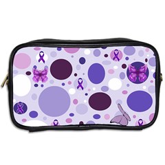 Purple Awareness Dots Travel Toiletry Bag (Two Sides) from ArtsNow.com Back