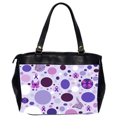 Purple Awareness Dots Oversize Office Handbag (Two Sides) from ArtsNow.com Back