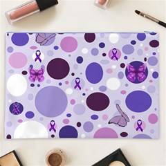 Purple Awareness Dots Cosmetic Bag (XXL) from ArtsNow.com Back