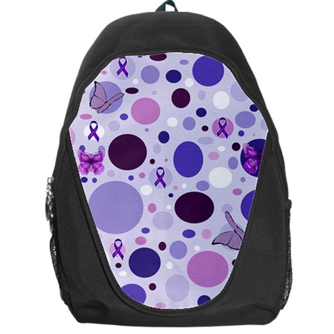 Purple Awareness Dots Backpack Bag from ArtsNow.com Front