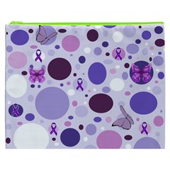 Purple Awareness Dots Cosmetic Bag (XXXL) from ArtsNow.com Front