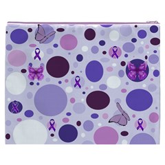 Purple Awareness Dots Cosmetic Bag (XXXL) from ArtsNow.com Back