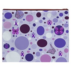 Purple Awareness Dots Cosmetic Bag (XXXL) from ArtsNow.com Back