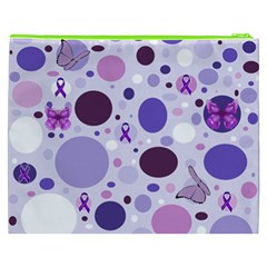 Purple Awareness Dots Cosmetic Bag (XXXL) from ArtsNow.com Back