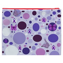 Purple Awareness Dots Cosmetic Bag (XXXL) from ArtsNow.com Back