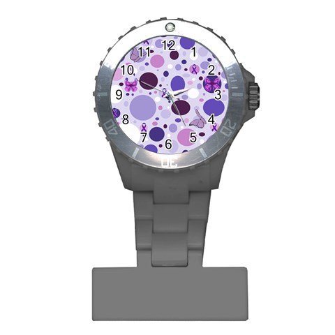 Purple Awareness Dots Nurses Watch from ArtsNow.com Front