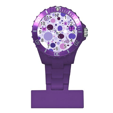 Purple Awareness Dots Nurses Watch from ArtsNow.com Front