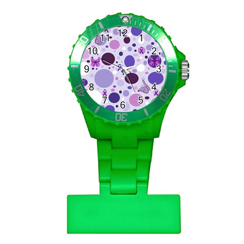 Purple Awareness Dots Nurses Watch from ArtsNow.com Front