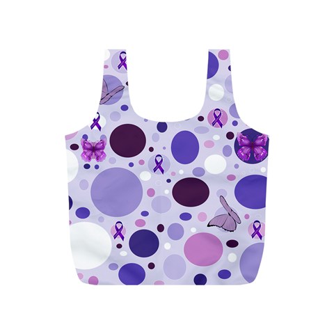 Purple Awareness Dots Reusable Bag (S) from ArtsNow.com Front