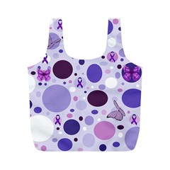 Purple Awareness Dots Reusable Bag (M) from ArtsNow.com Front