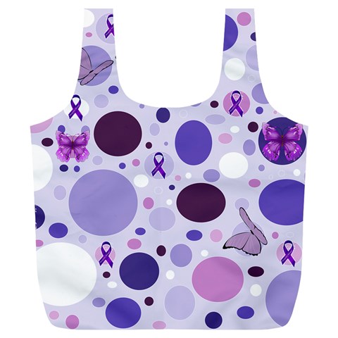 Purple Awareness Dots Reusable Bag (XL) from ArtsNow.com Back