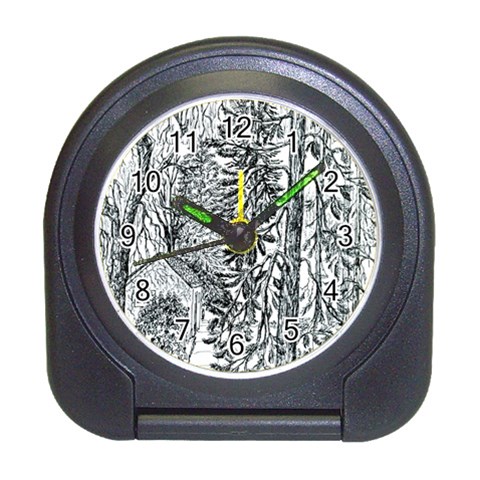  Castle Yard in Winter  by Ave Hurley of ArtRevu ~ Travel Alarm Clock from ArtsNow.com Front