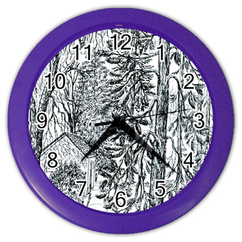  Castle Yard in Winter  by Ave Hurley of ArtRevu ~ Color Wall Clock from ArtsNow.com Front