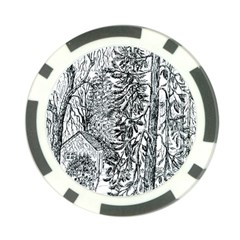  Castle Yard in Winter  by Ave Hurley of ArtRevu ~ Poker Chip Card Guard from ArtsNow.com Back