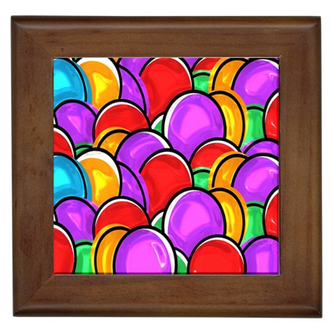 Colored Easter Eggs Framed Ceramic Tile from ArtsNow.com Front