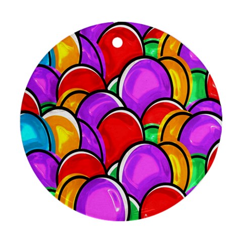 Colored Easter Eggs Round Ornament from ArtsNow.com Front