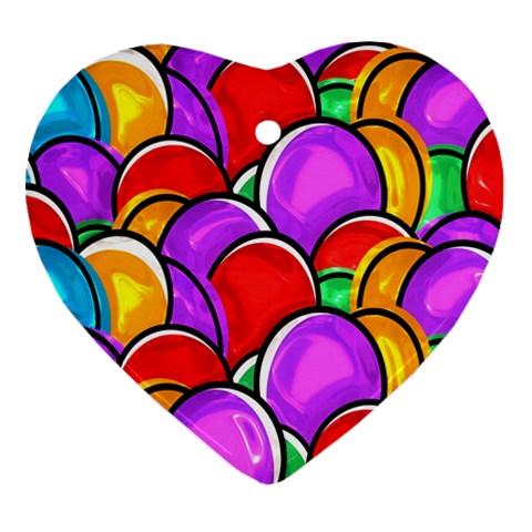 Colored Easter Eggs Heart Ornament from ArtsNow.com Front