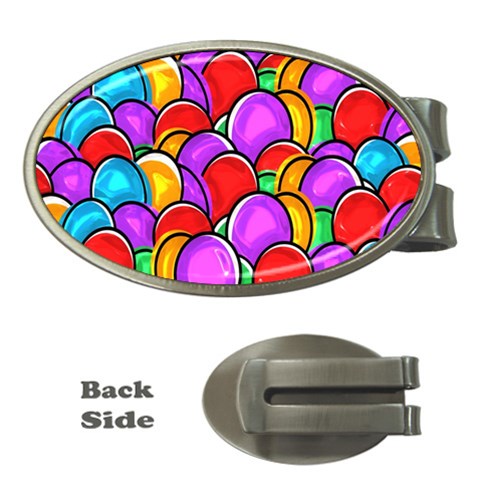 Colored Easter Eggs Money Clip (Oval) from ArtsNow.com Front