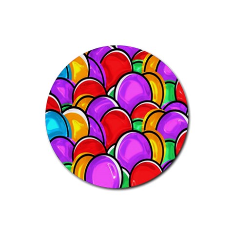 Colored Easter Eggs Drink Coasters 4 Pack (Round) from ArtsNow.com Front