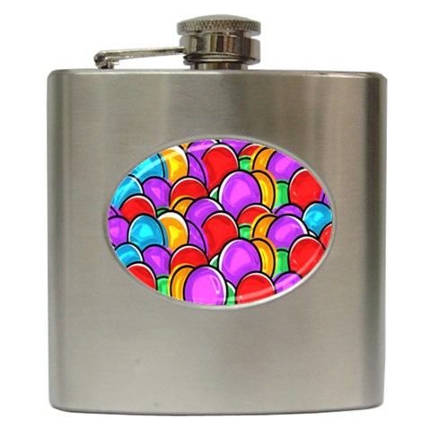 Colored Easter Eggs Hip Flask from ArtsNow.com Front