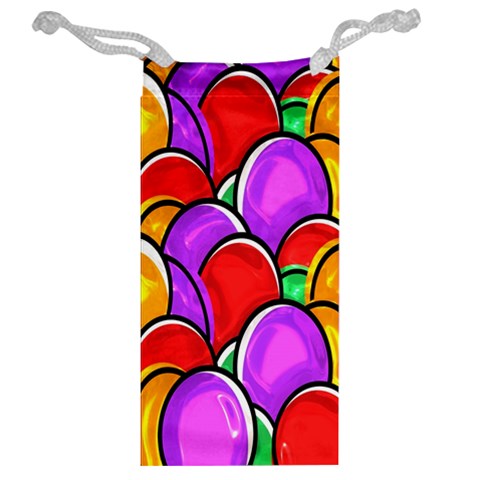 Colored Easter Eggs Jewelry Bag from ArtsNow.com Back