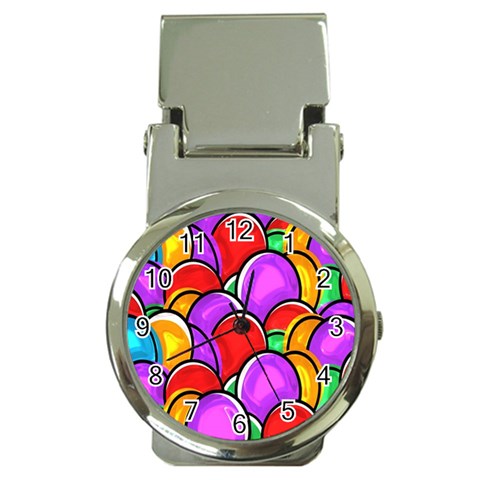 Colored Easter Eggs Money Clip with Watch from ArtsNow.com Front