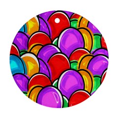 Colored Easter Eggs Round Ornament (Two Sides) from ArtsNow.com Front